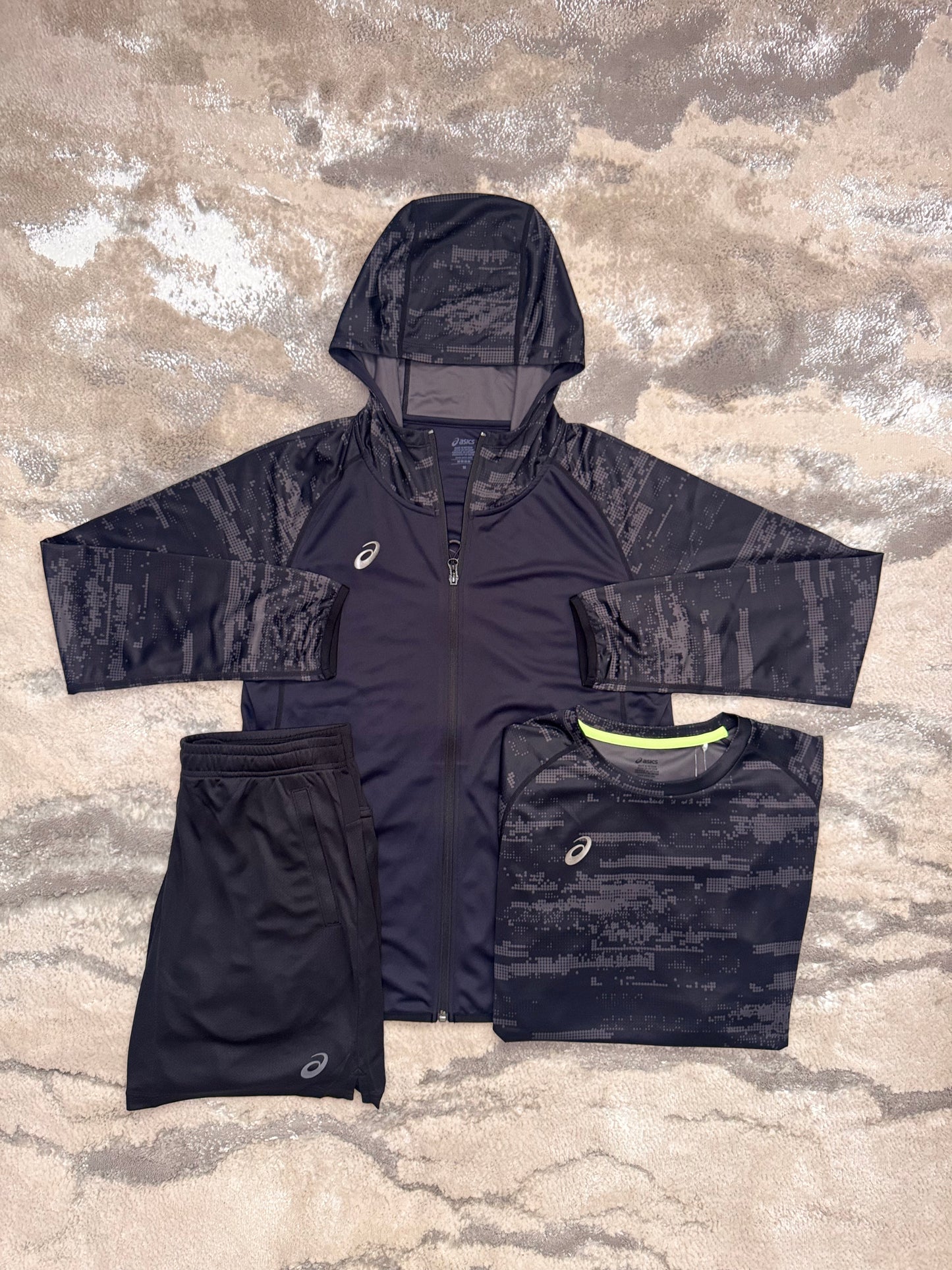 Asics Asia Exclusive Black Glitch 3 Piece Set