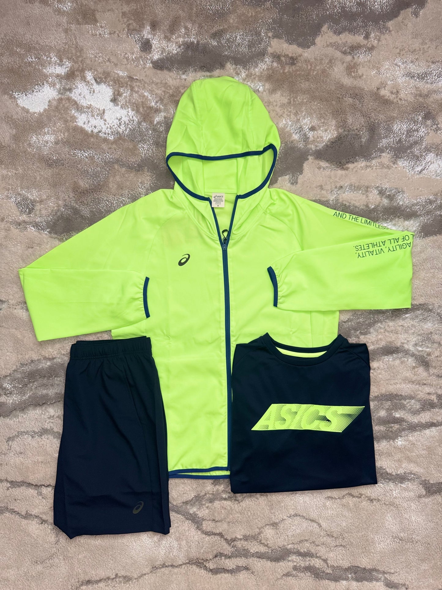 Asics Asia Exclusive Volt And Navy 3 Piece Set