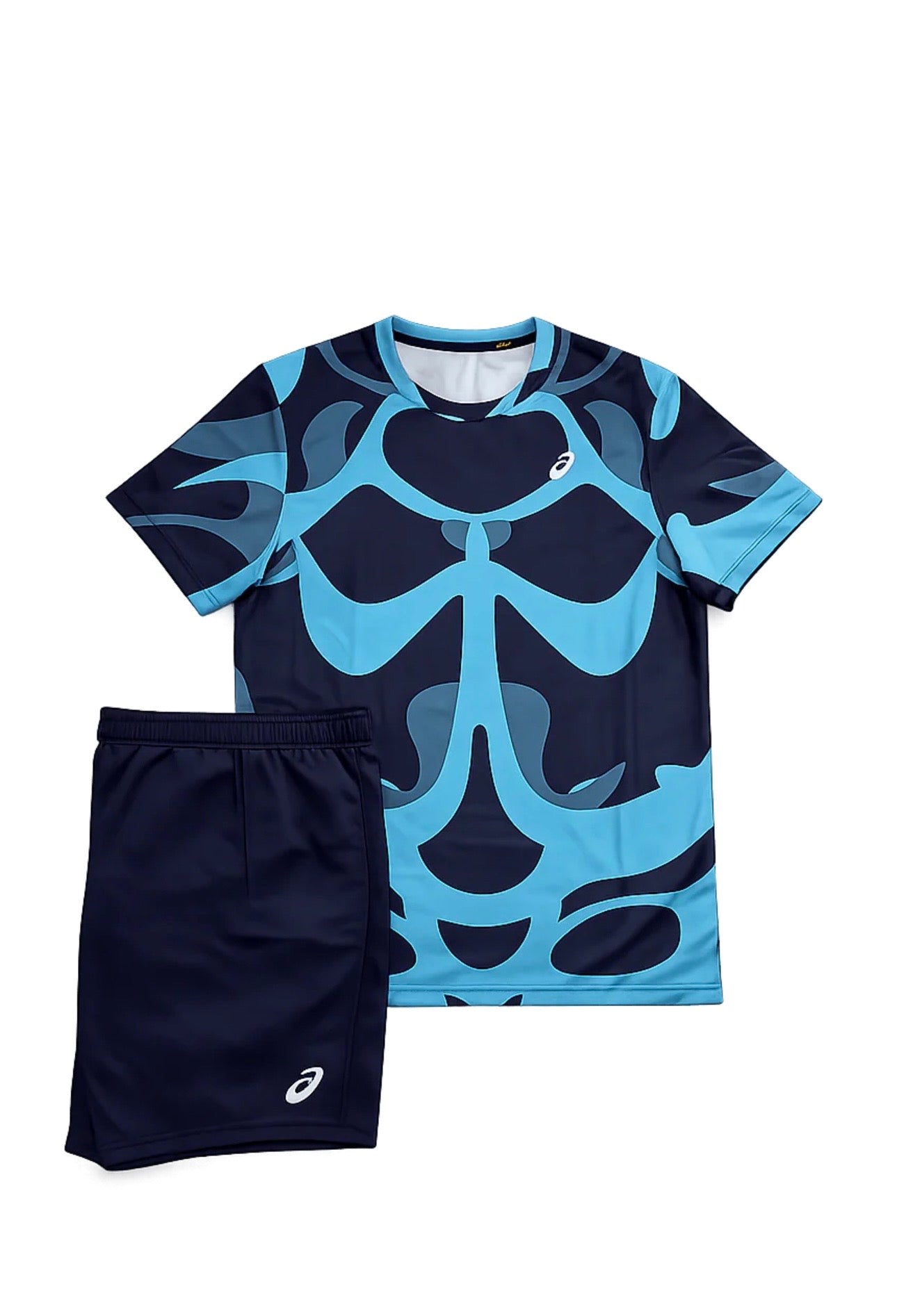 Asics Navy/Blue Shorts And Tshirt