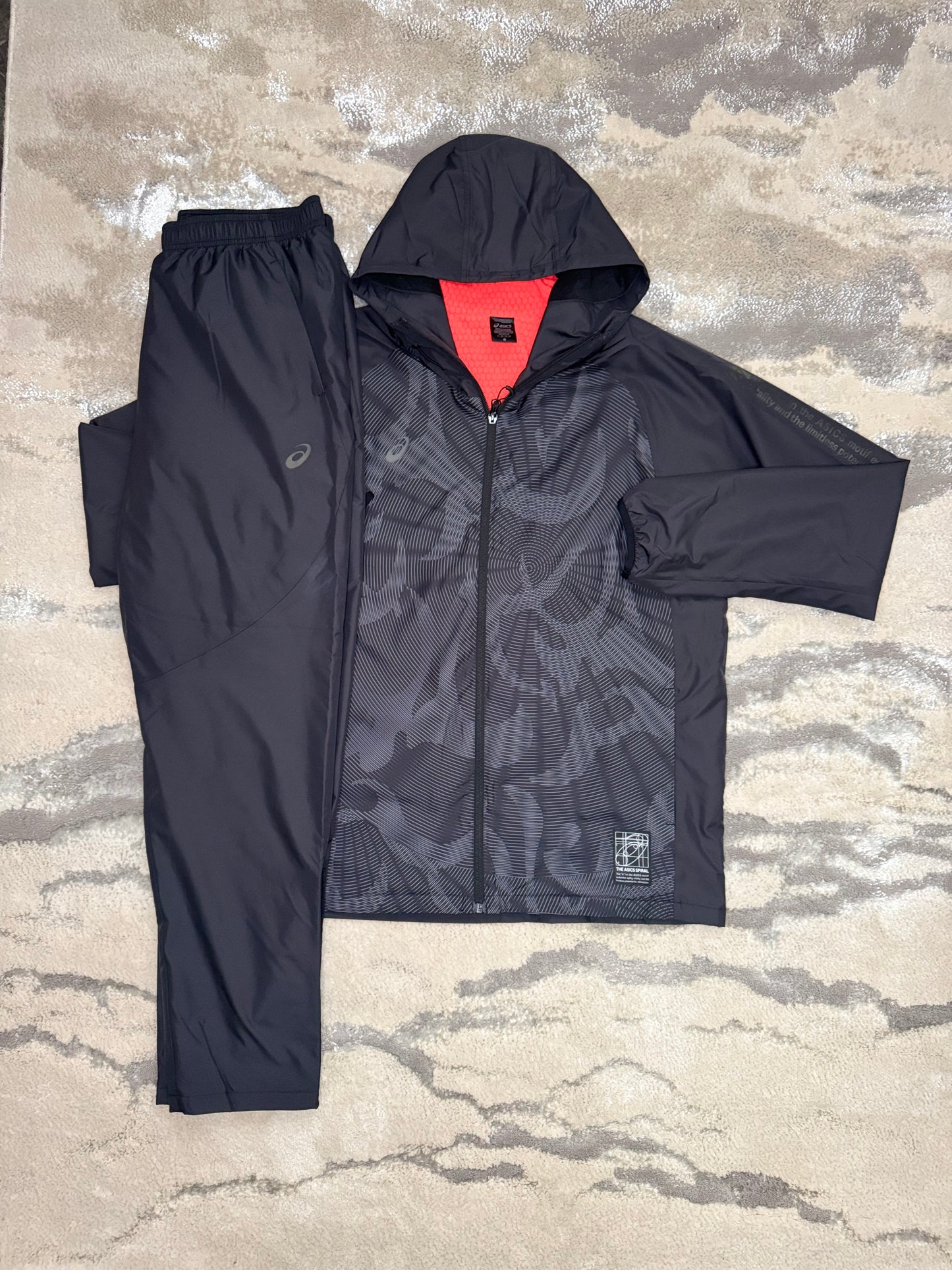 Asics Asia Exclusive Full Fleece Lined Black Tracksuit