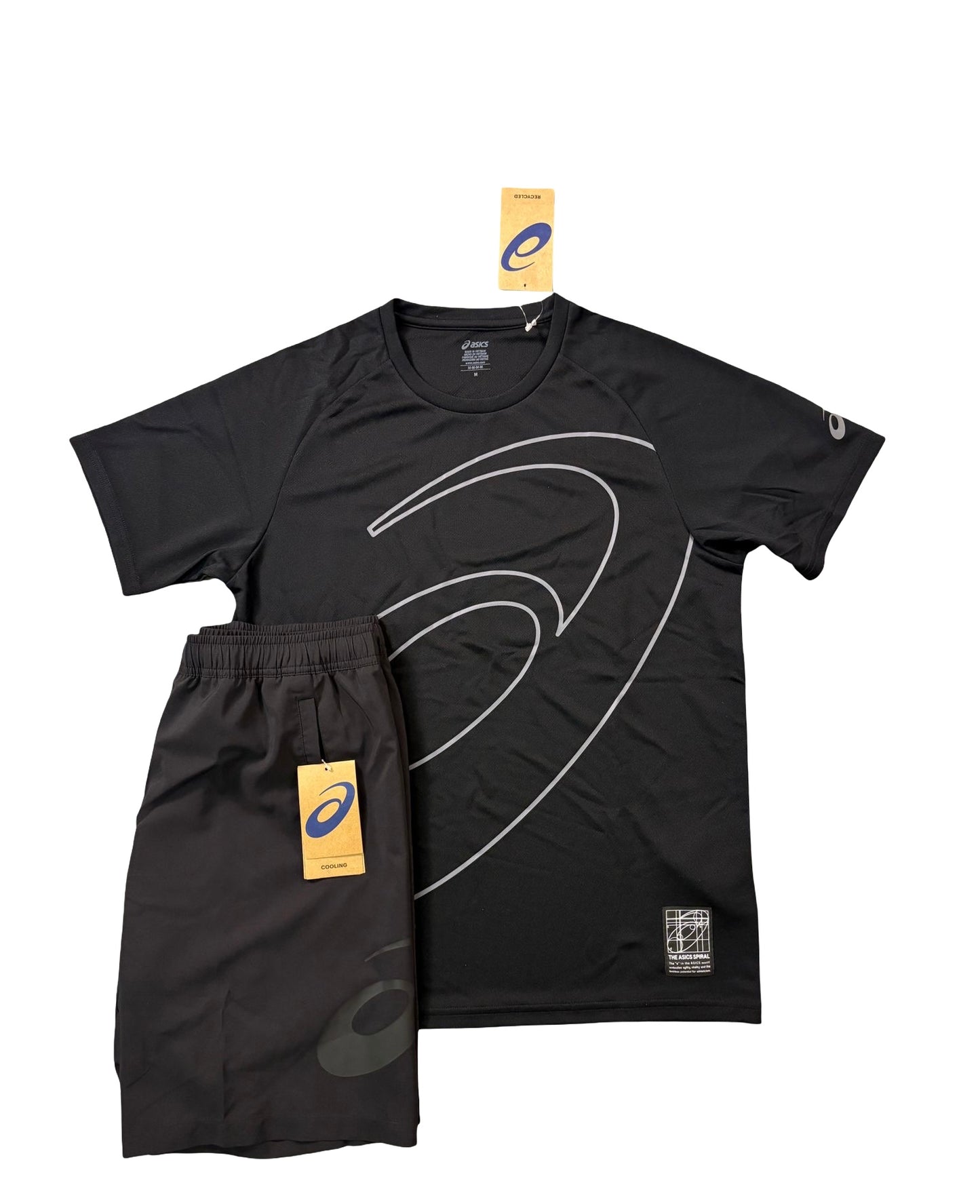 Asics Asia Exclusive Black/White Shorts And Tshirt
