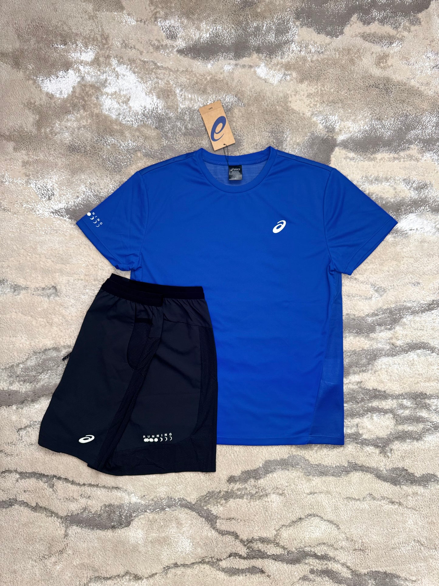 Asics Asia Exclusive Blue/Black Shorts And Tshirt Set