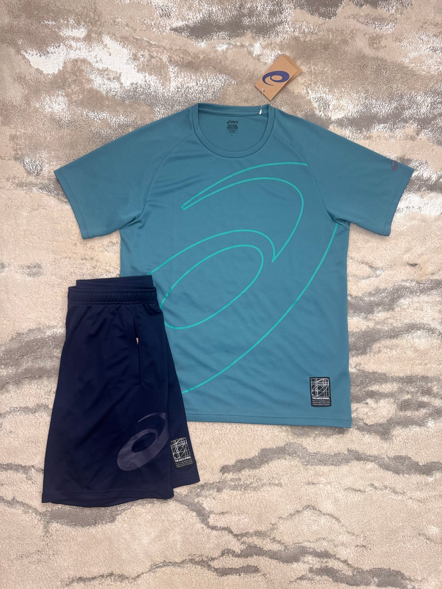Asics Asia Exclusive Teal And Navy Set