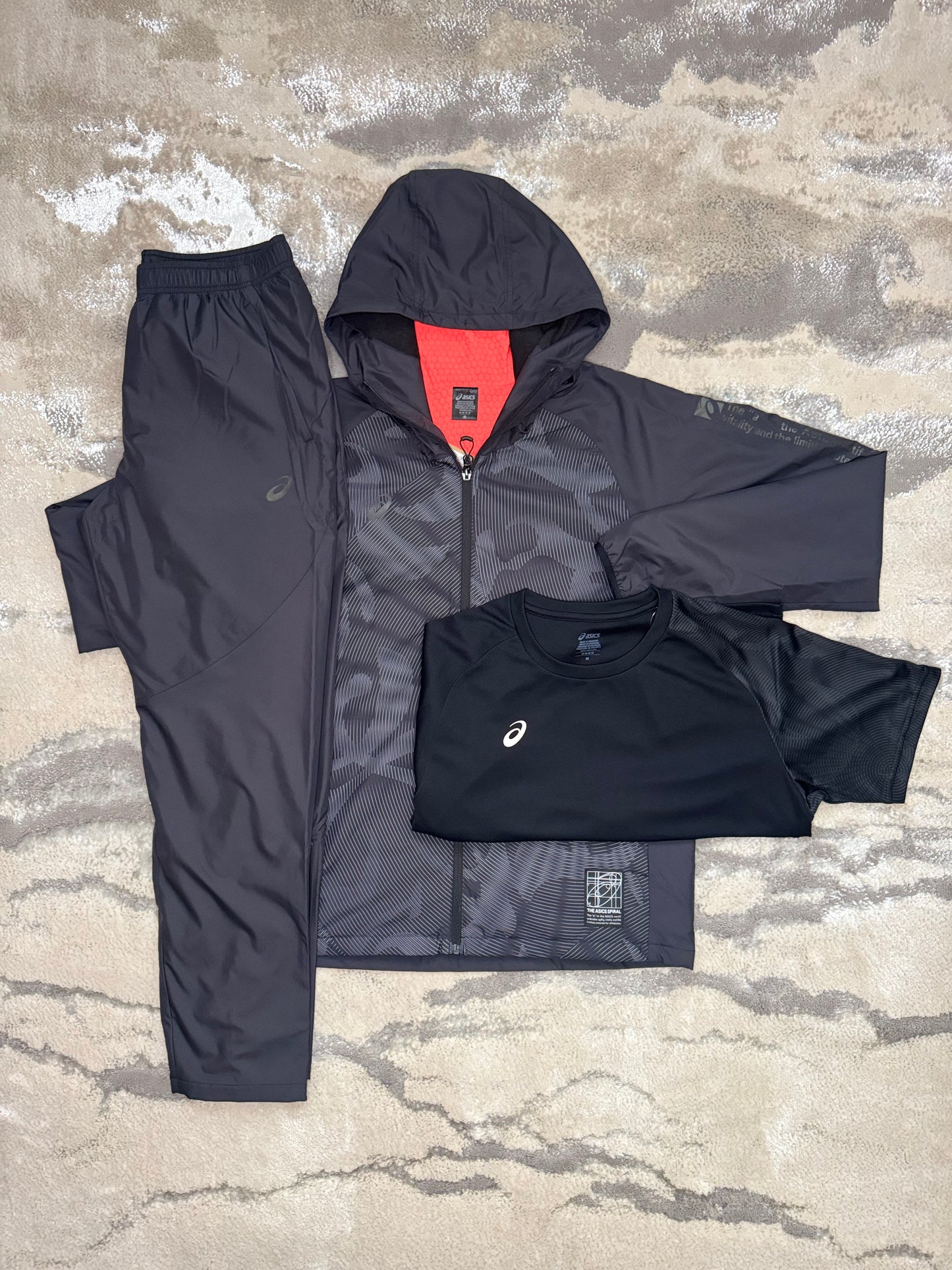 Asics Asia Exclusive Black Full Fleece 3 Piece Set