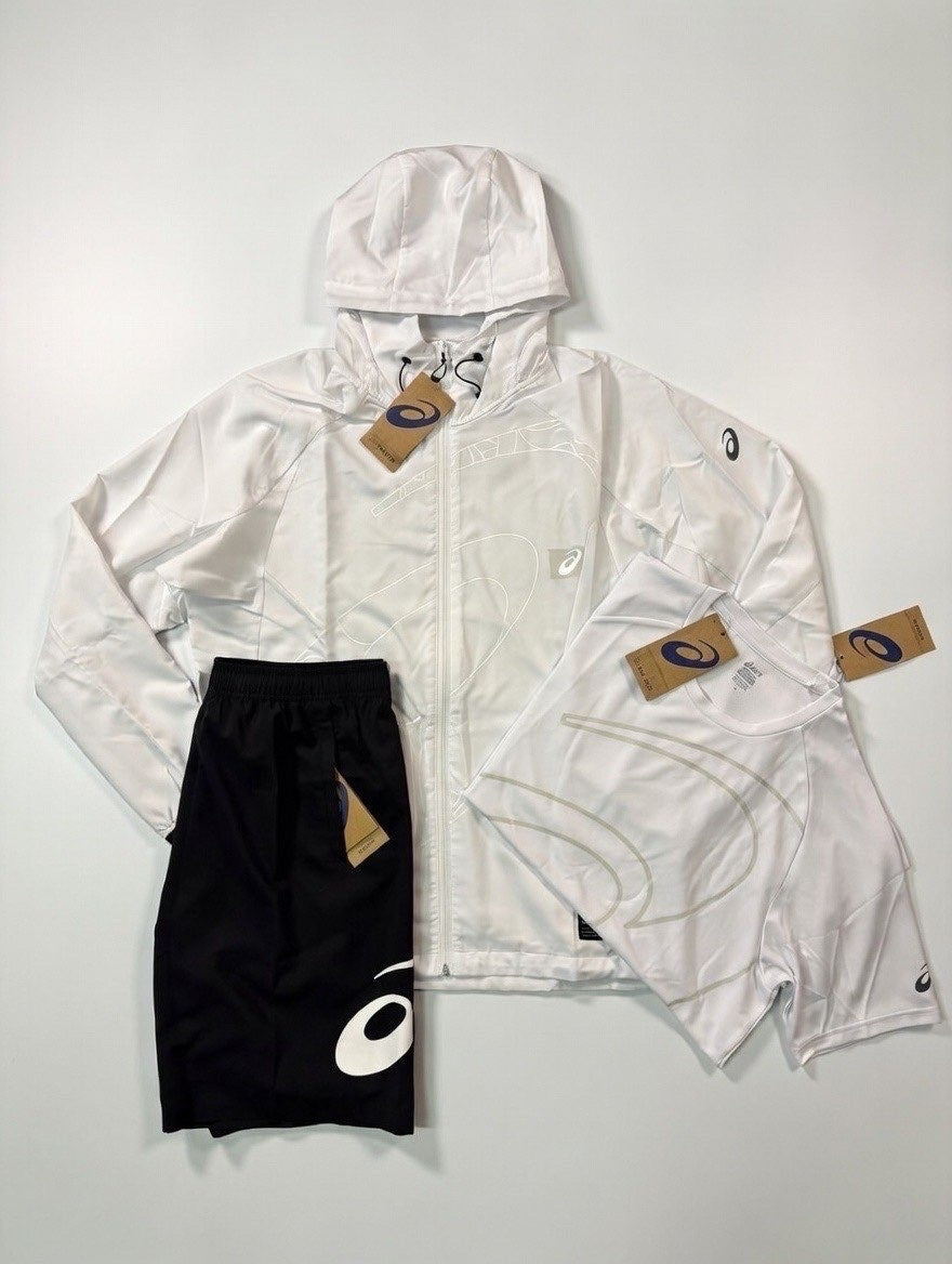 Asics Asia Exclusive White/Black 3 Piece Set