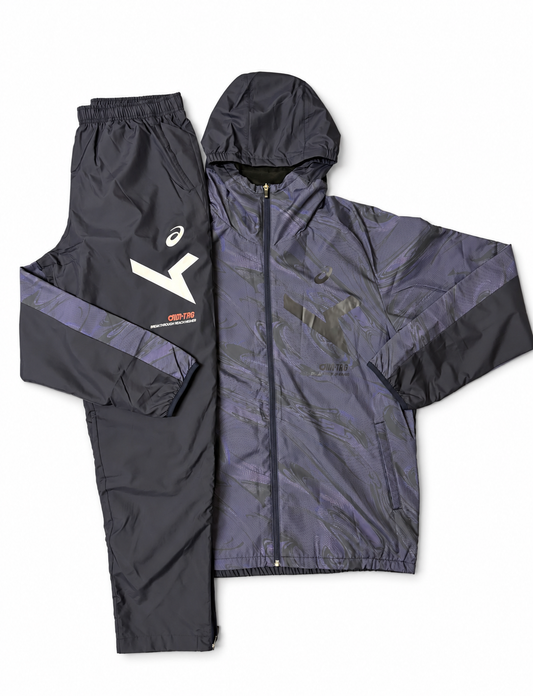 Asics Asia Exclusive Navy/Purple Full Fleeced Inside Tracksuit