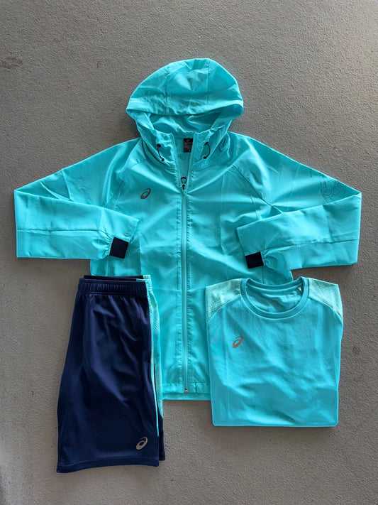 Asics Asia Exclusive 3 Piece Blue/Navy Set