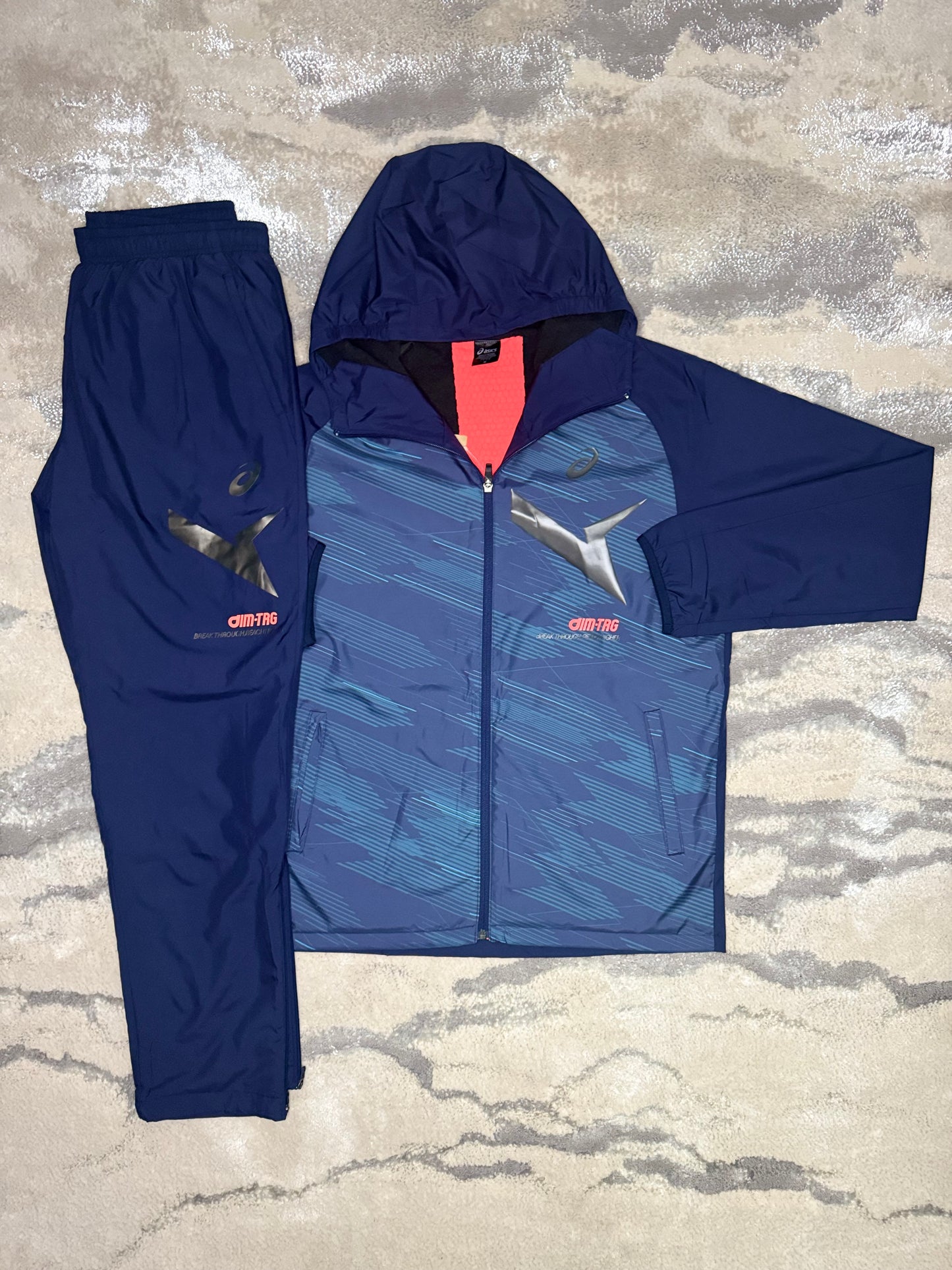 Asics Asia Exclusive Fleece Lined Navy Tracksuit