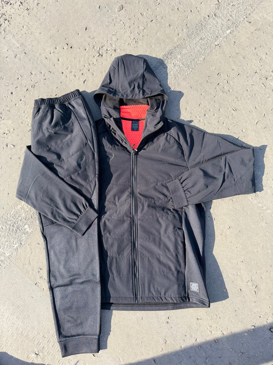 Asics Asia Exclusive Full Fleece/Water Resistant Black Tracksuit