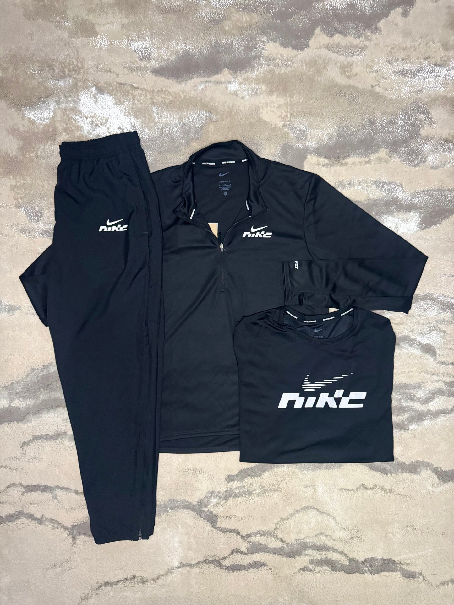 Nike Flash Black 1/4 Zip Tracksuit Set