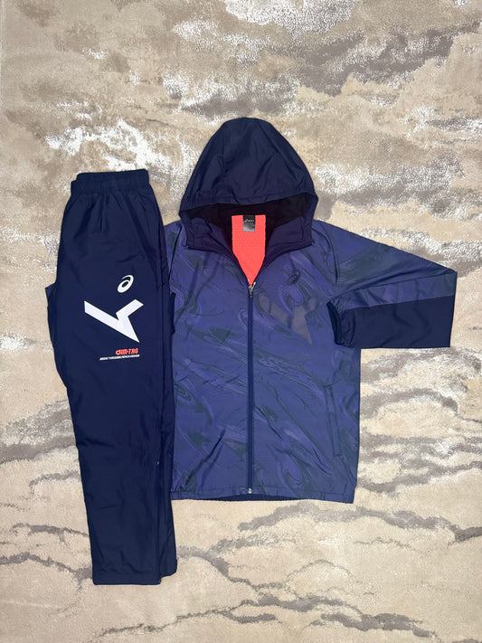 Asics Asia Exclusive Navy Fleece Lined Tracksuit