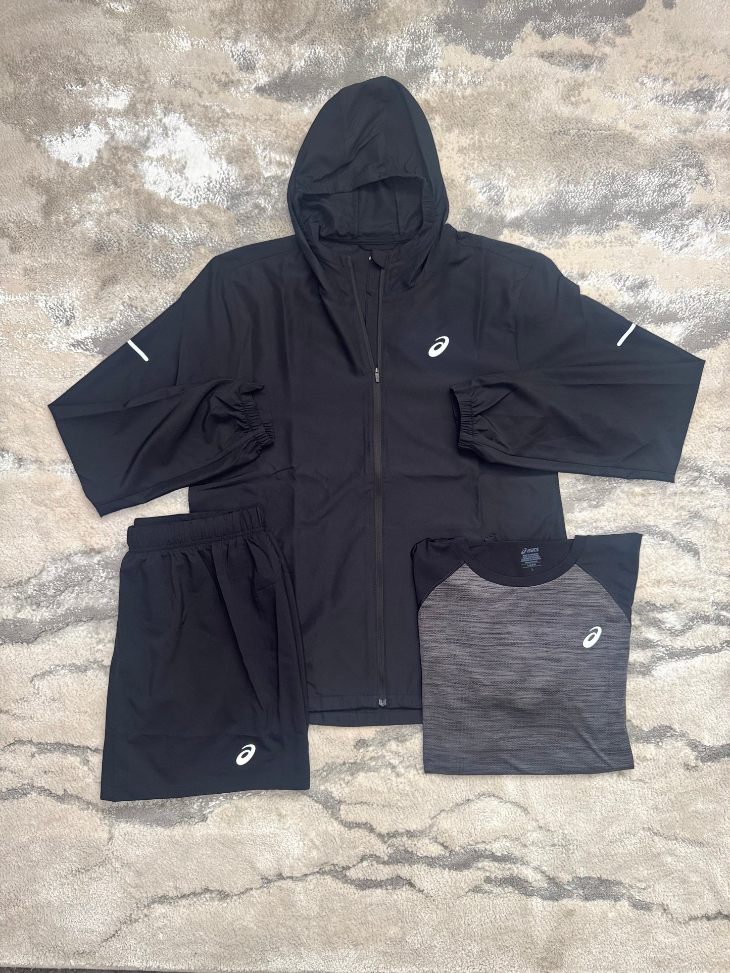 Asics 3 Piece Black/Grey Set