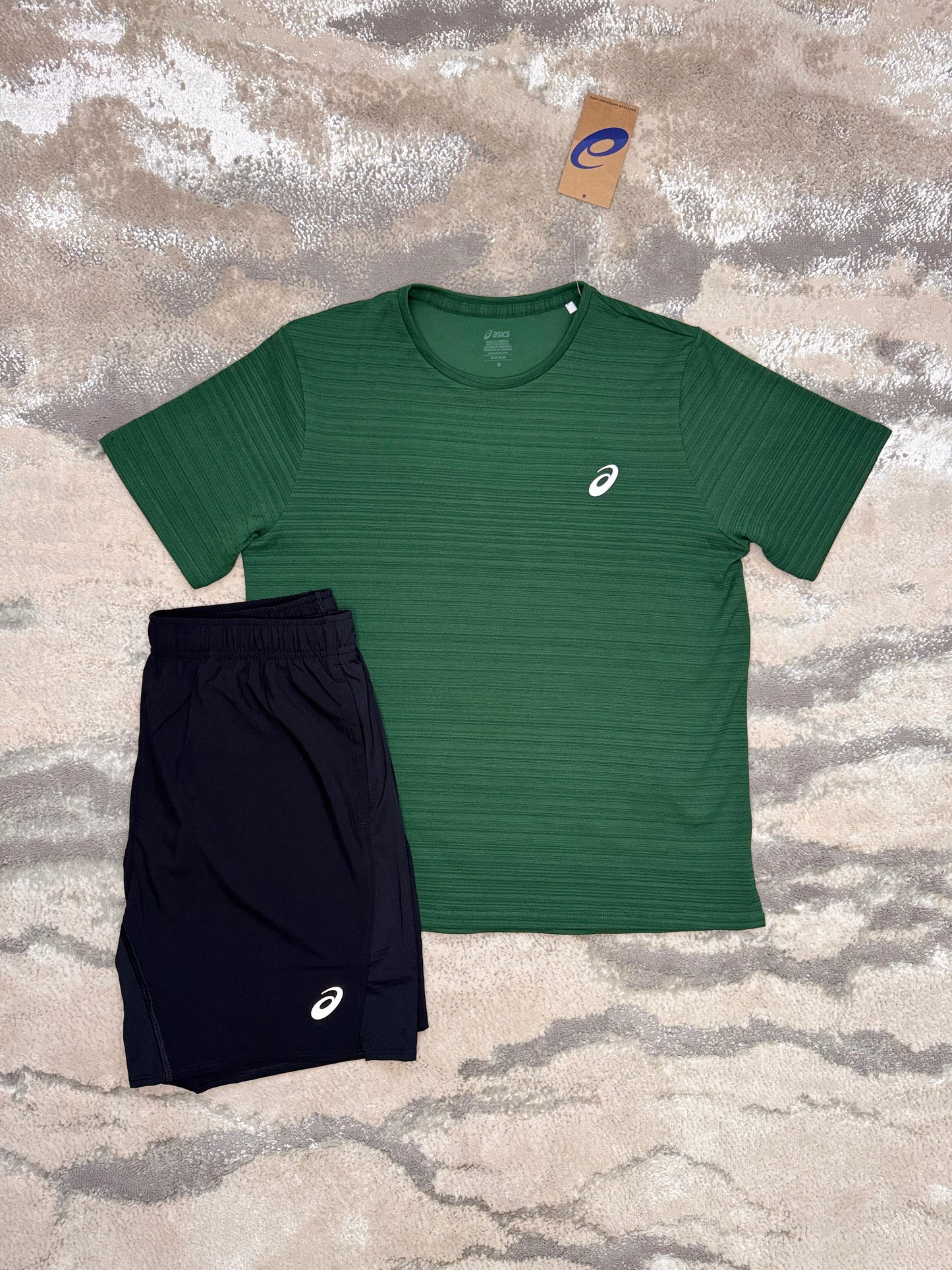 Asics Asia Exclusive Pine Green And Black Set