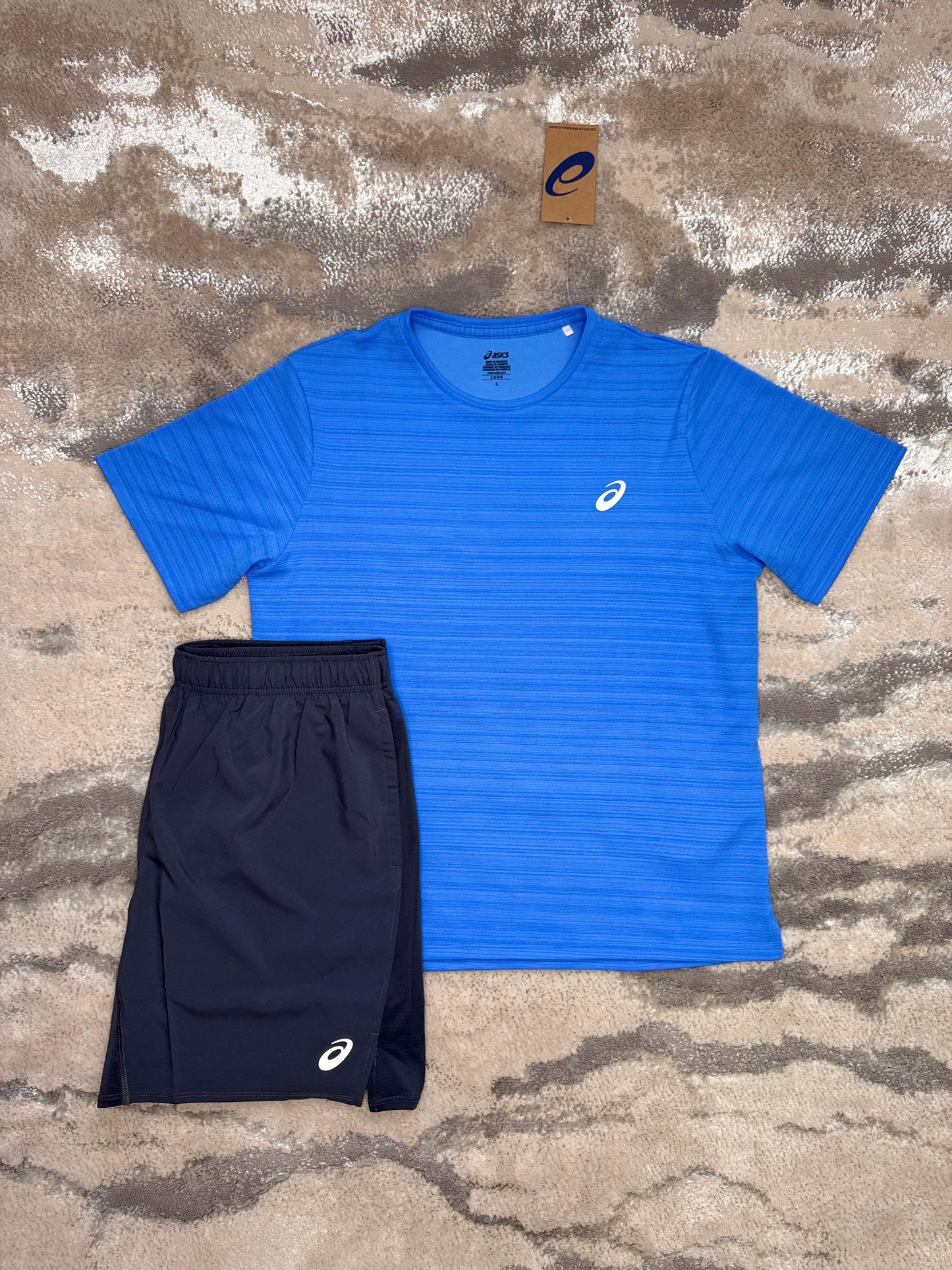 Asics Asia Exclusive Sky Blue And Grey Shorts Set